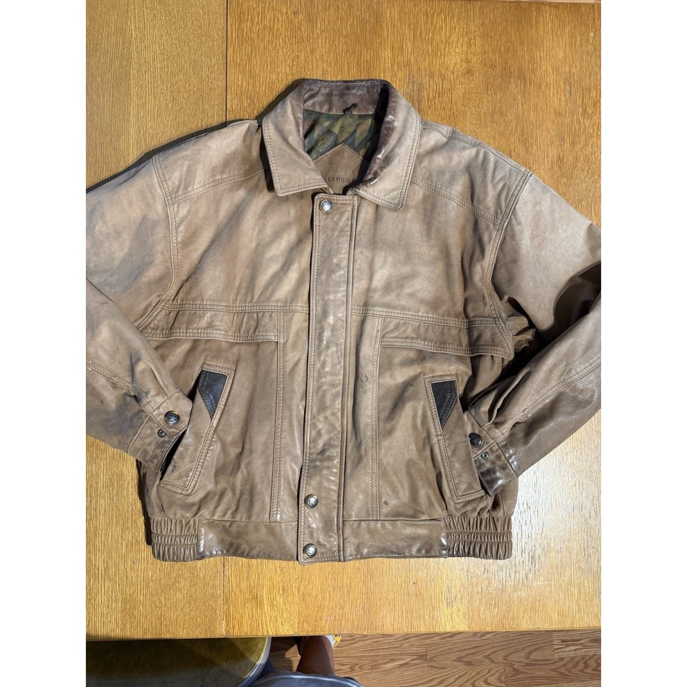 Vintage 80s The Leather Place Canada Leather Bomber Jacket Men's L Thinsulate